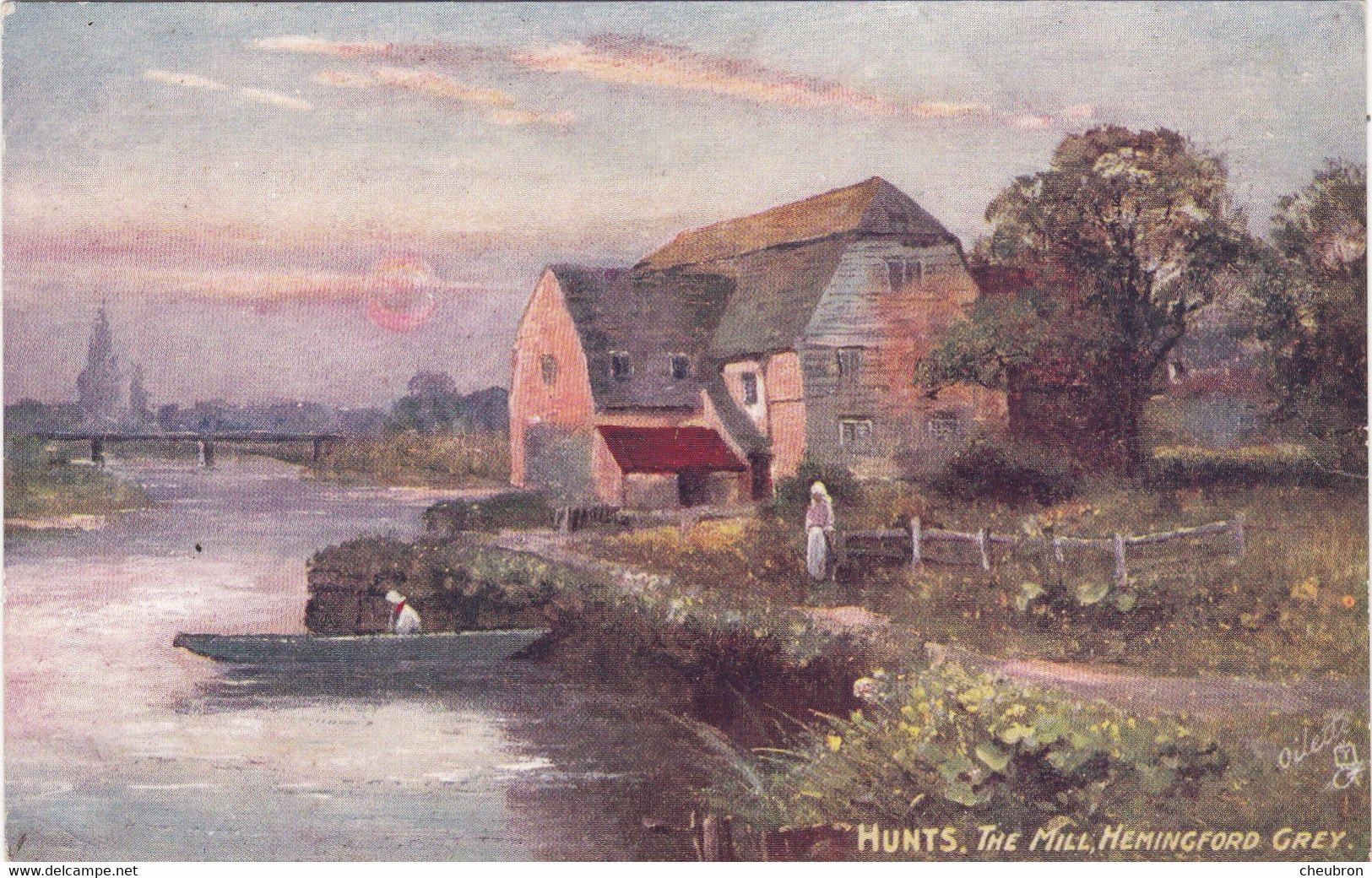 ANGLETERRE. HUNTS. ILLUSTRATION OILETTE. THE MILL HEMINGFORD GREY. + TEXTE - Huntingdonshire