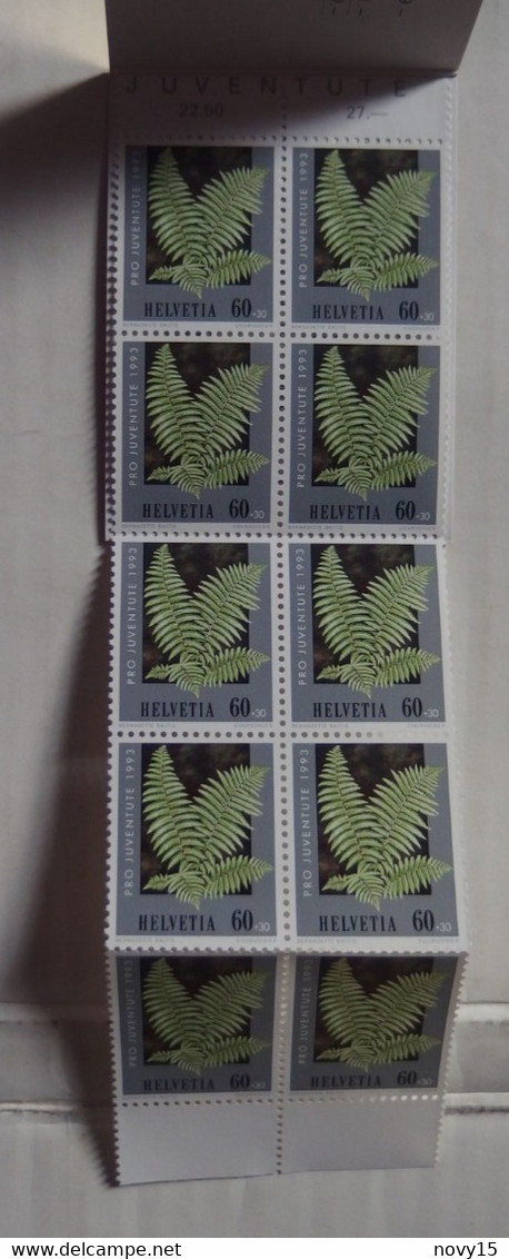 Philatelie Suisse Carnet De 10 Timbres Neufs  PRO JUVENTUTE 1993 - Unused Stamps