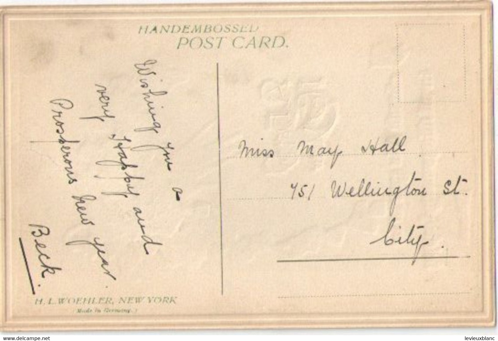 Carte Postale /Nouvel An/ A Happy New Year  /Bouquet De Violette//New-York/ Germany/Vers 1900-1920                CVE176 - Nouvel An