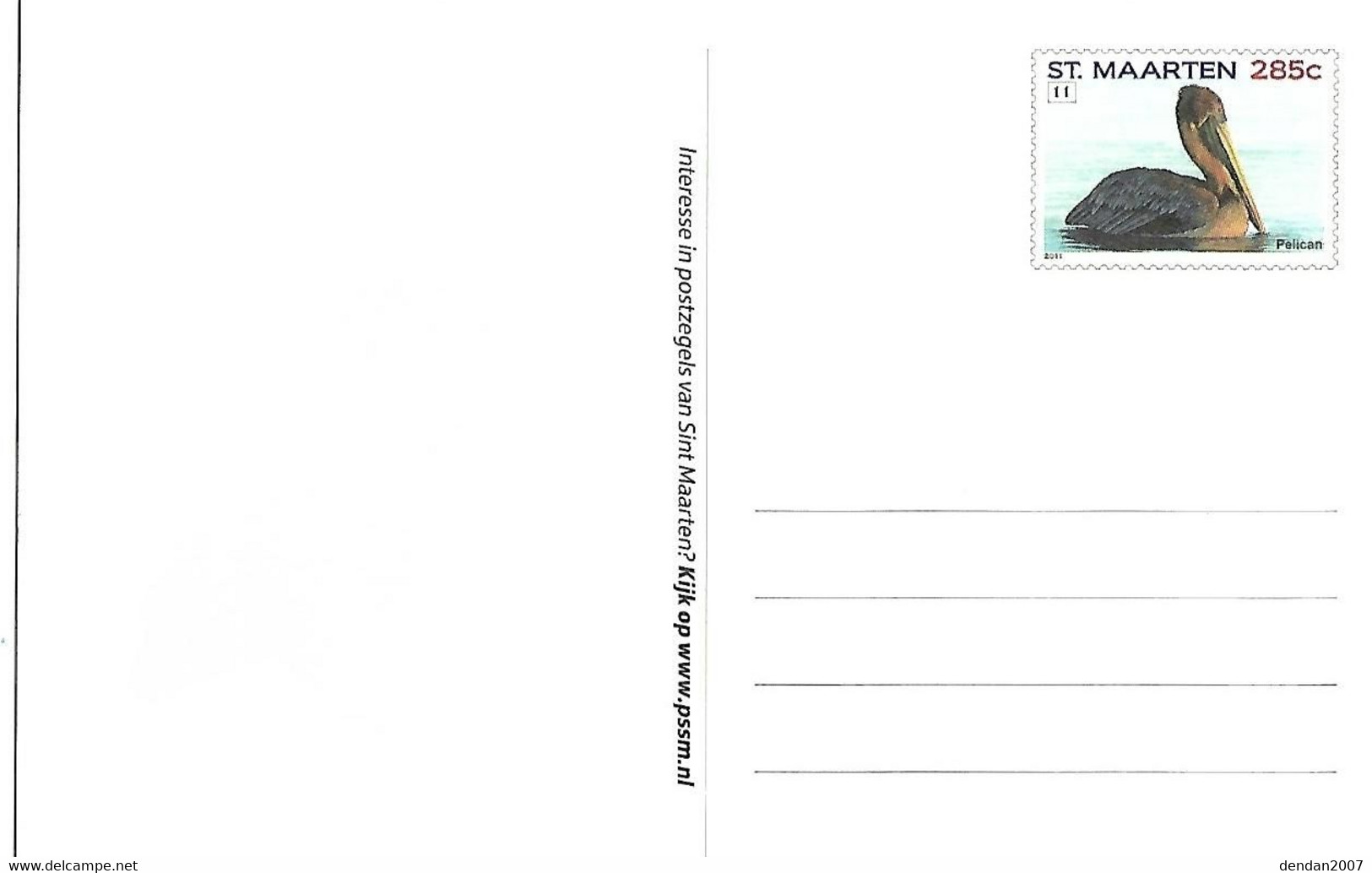 St. Maarten - Mint - Postal Stationery 2012 : Brown Pelican - Pelecanus Occidentalis - Pelikane