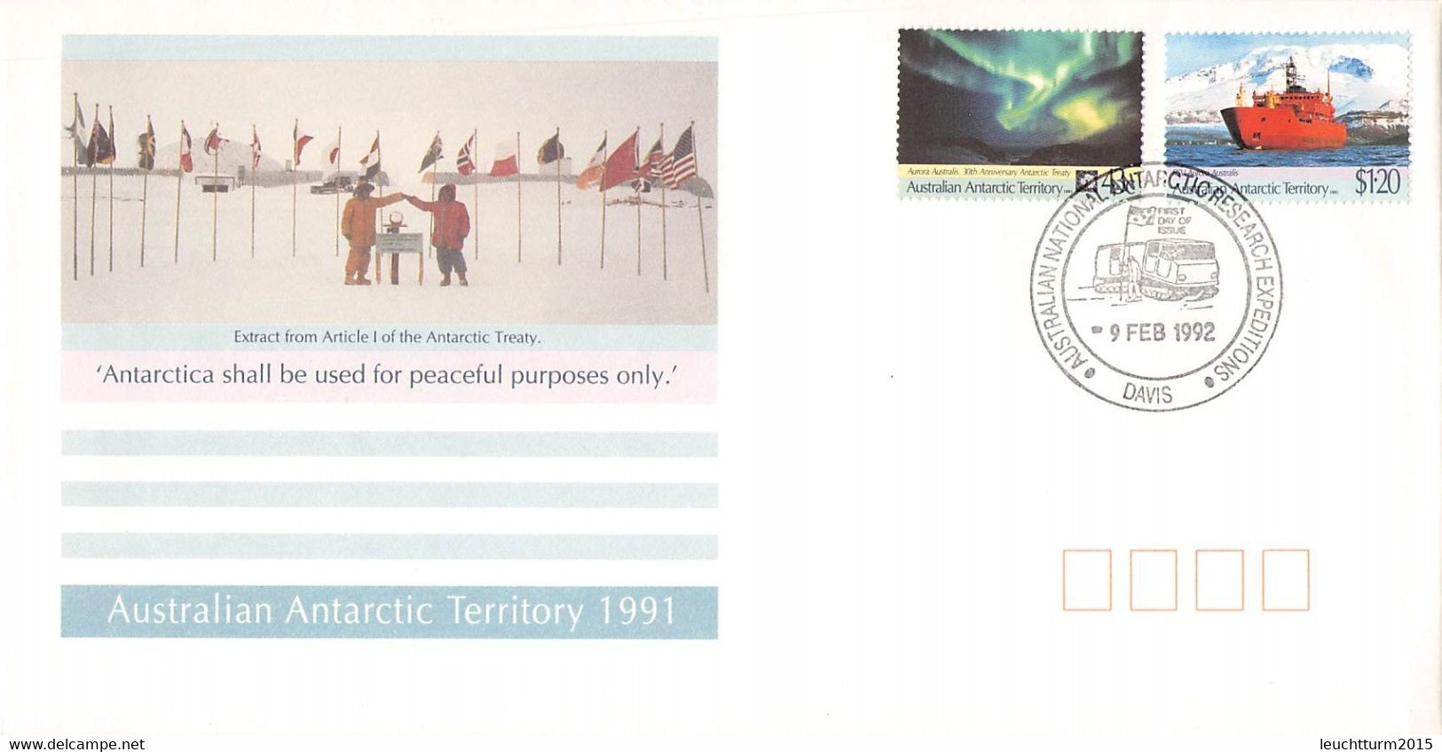 AUSTRALIAN ANTARCTIC TERR. - 4 COVERS ANTARCTIC RESEARCH EXPEDITION 1991/92 / YZ 118 - Covers & Documents