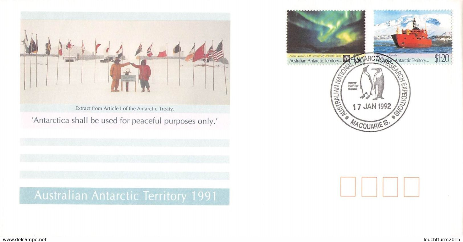 AUSTRALIAN ANTARCTIC TERR. - 4 COVERS ANTARCTIC RESEARCH EXPEDITION 1991/92 / YZ 118 - Briefe U. Dokumente