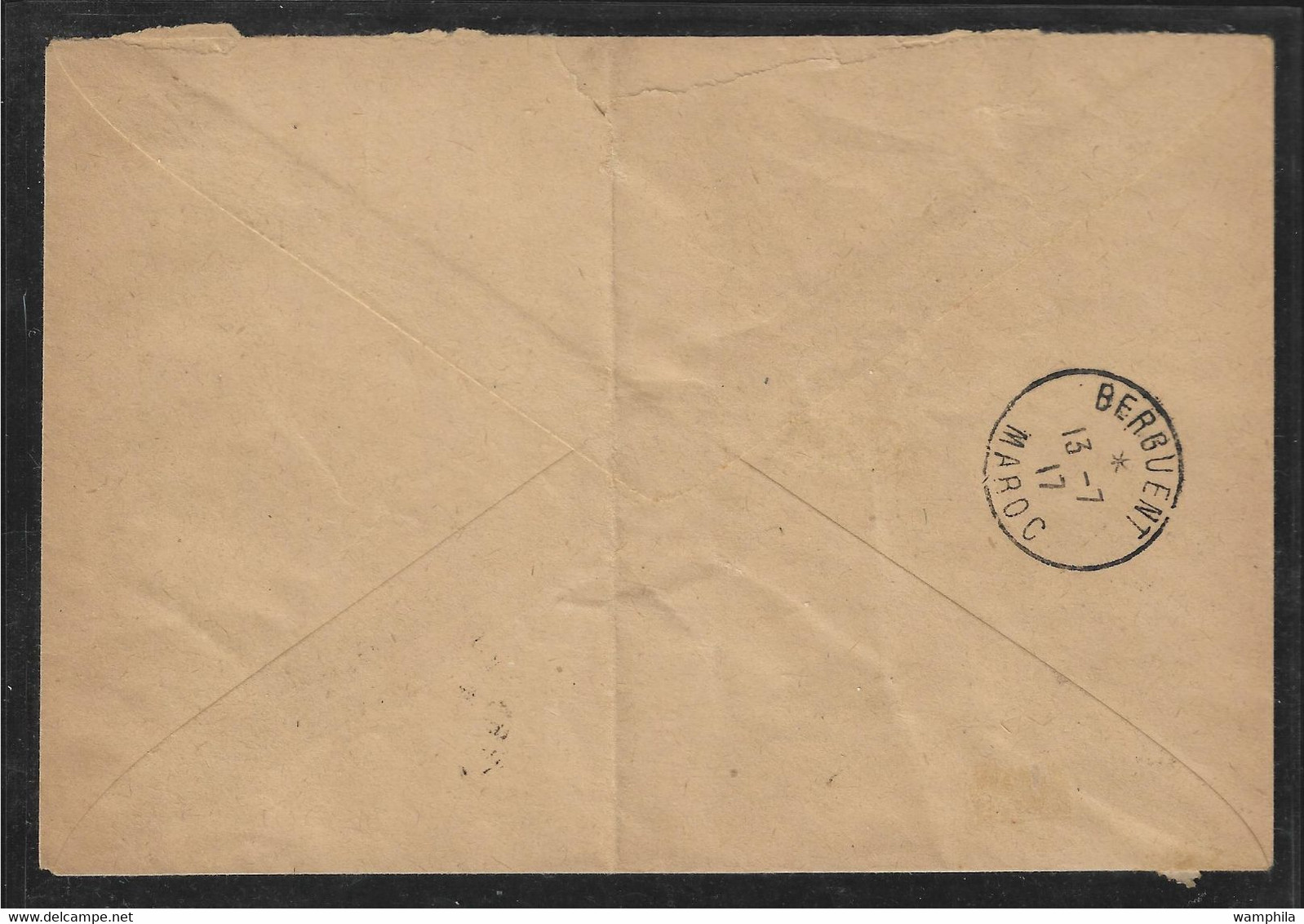 Maroc Lettre De Oudjda Avec Demi Taxe N°20 Oblitéré De Berguent. RARE. - Postage Due