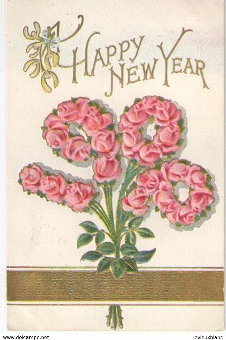 Carte Postale /Happy New Year  /Bouquet De Roses Roses/ USA / DETROIT/1908  CVE180 - Nieuwjaar