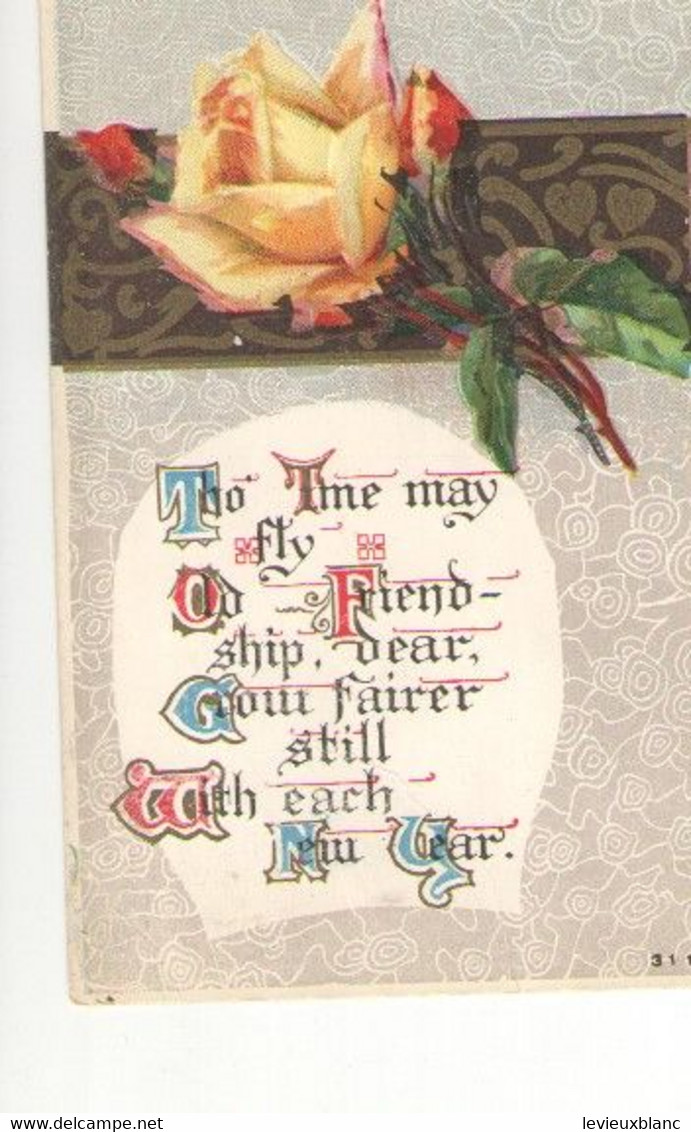 Carte Postale /Happy New Year  /ROSE Jaune Avec Maxime / USA / DURHAM/Mary Hall/1911  CVE181 - Año Nuevo
