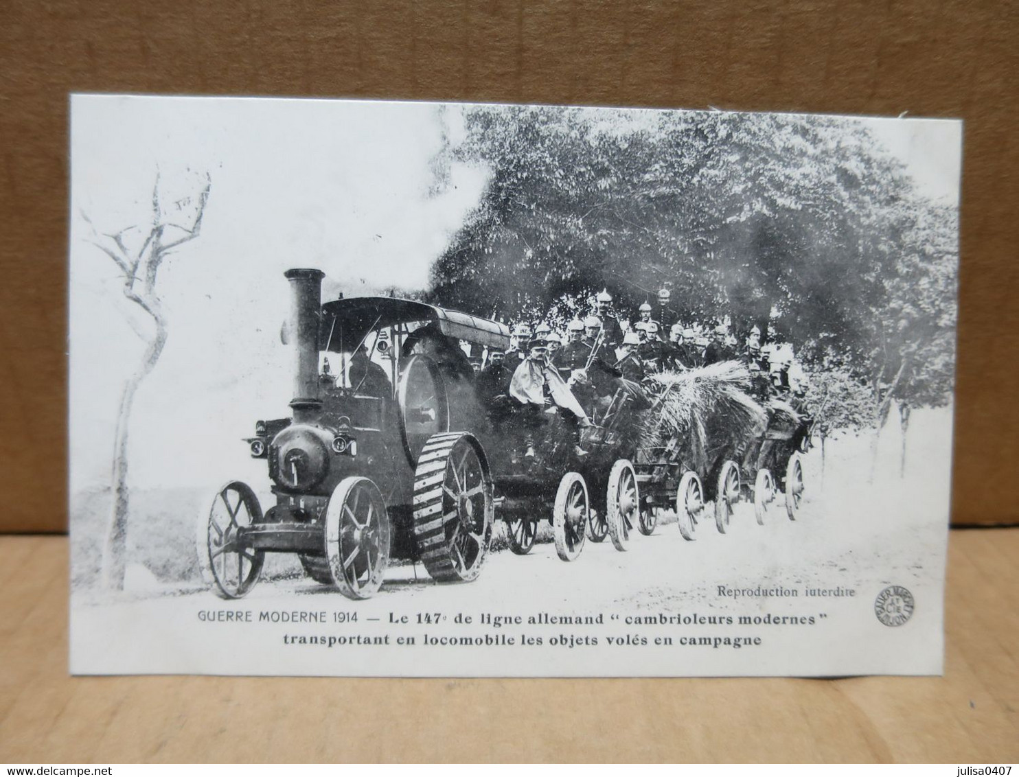 TRACTEUR A VAPEUR LOCOMOBILE Armée Allemande Cambrioleurs Modernes Gros Plan - Matériel