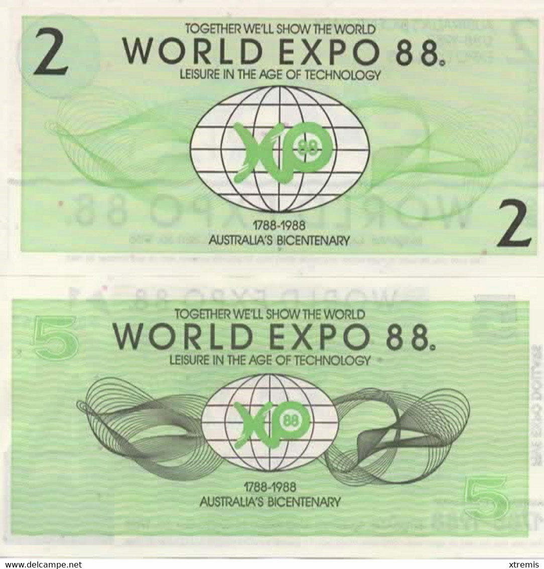 2 & 5 Dollars - World Expo 1988 – Australia’s Bicentenary - Altri – Oceania