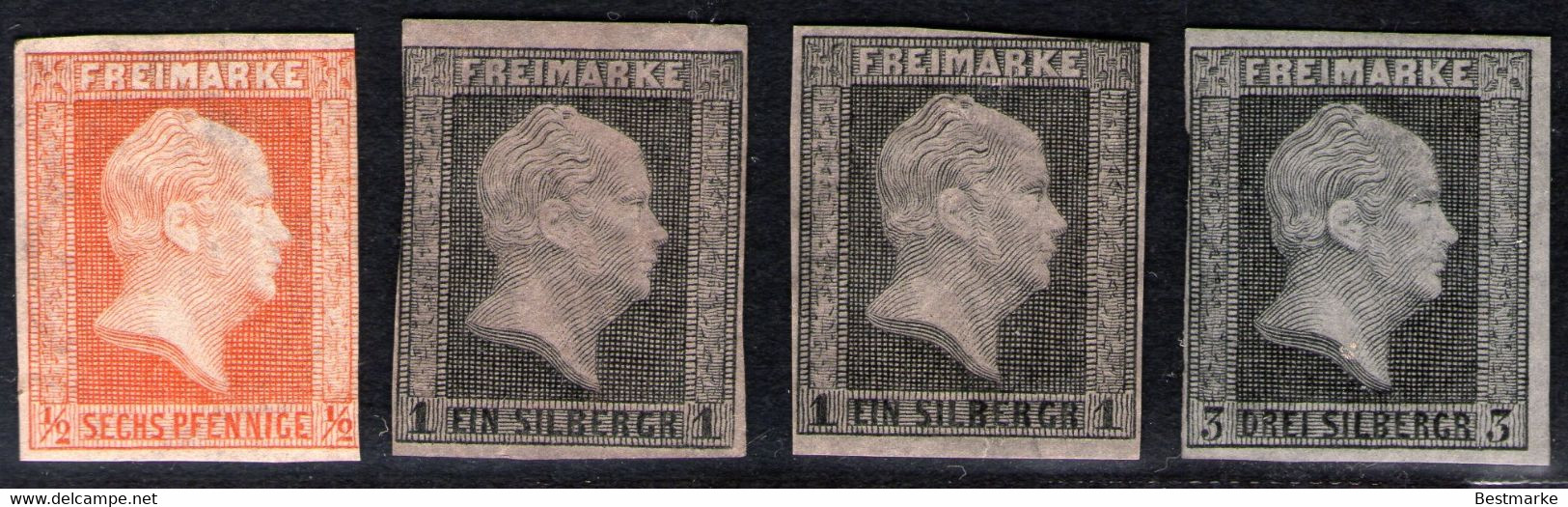 Preussen Lot Mit 4 Ungebrauchten Marken Ohne Gummierung - Mint