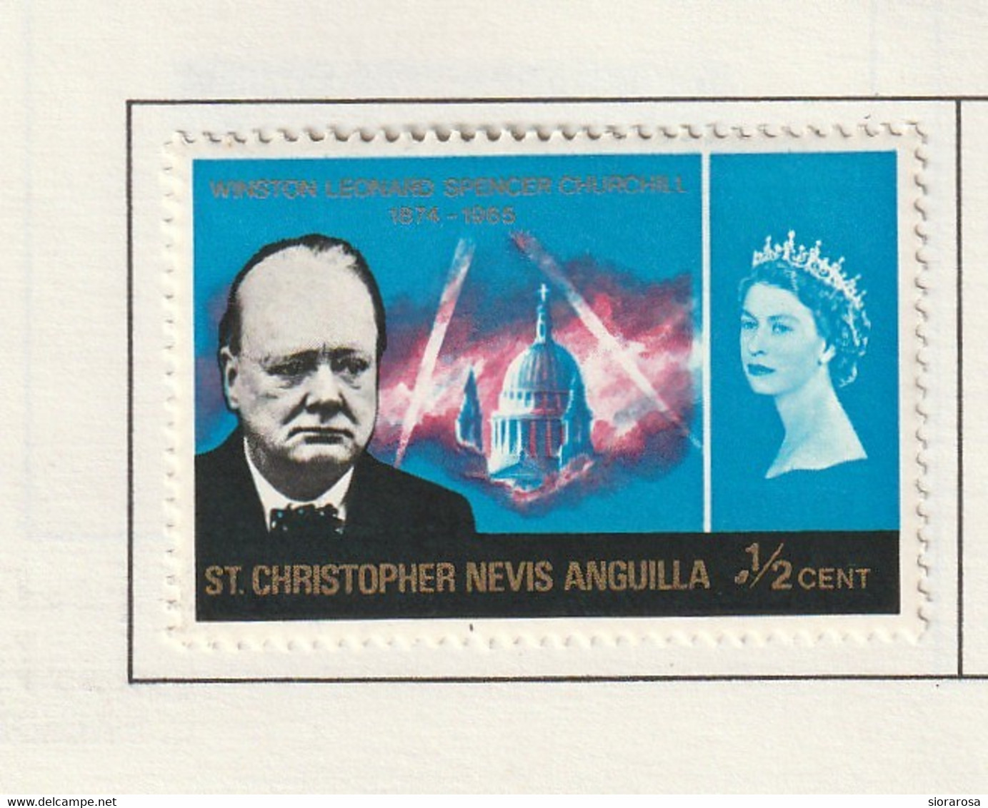 Territorio Atlantico Britannico 1966 - Sir Winston Churchill And St. Paul's Cathedral Su Frammento - Gebraucht