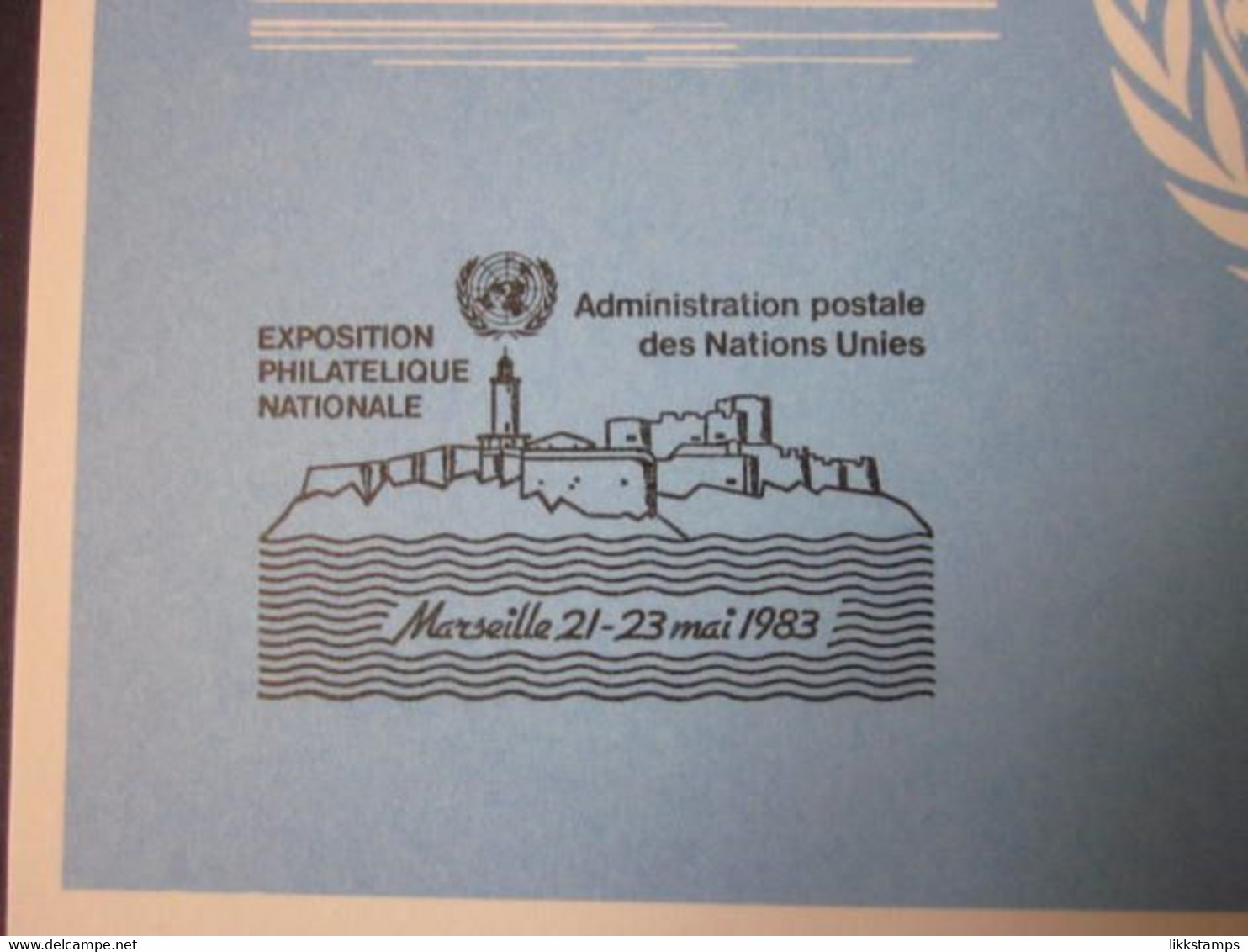 A RARE MARSEILLE 1983 EXHIBITION SOUVENIR CARD WITH FIRST DAY OF EVENT CANCELLATION. ( 02280 ) - Briefe U. Dokumente