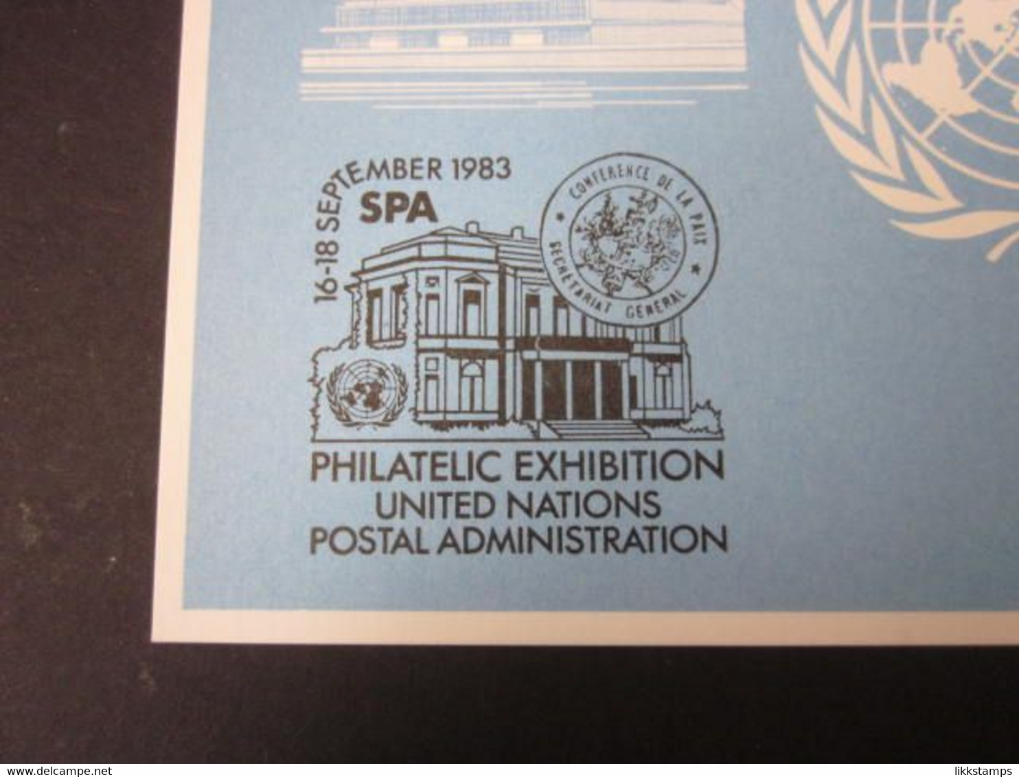 A RARE SPA 1983 EXHIBITION SOUVENIR CARD WITH FIRST DAY OF EVENT CANCELLATION. ( 02283 ) - Briefe U. Dokumente