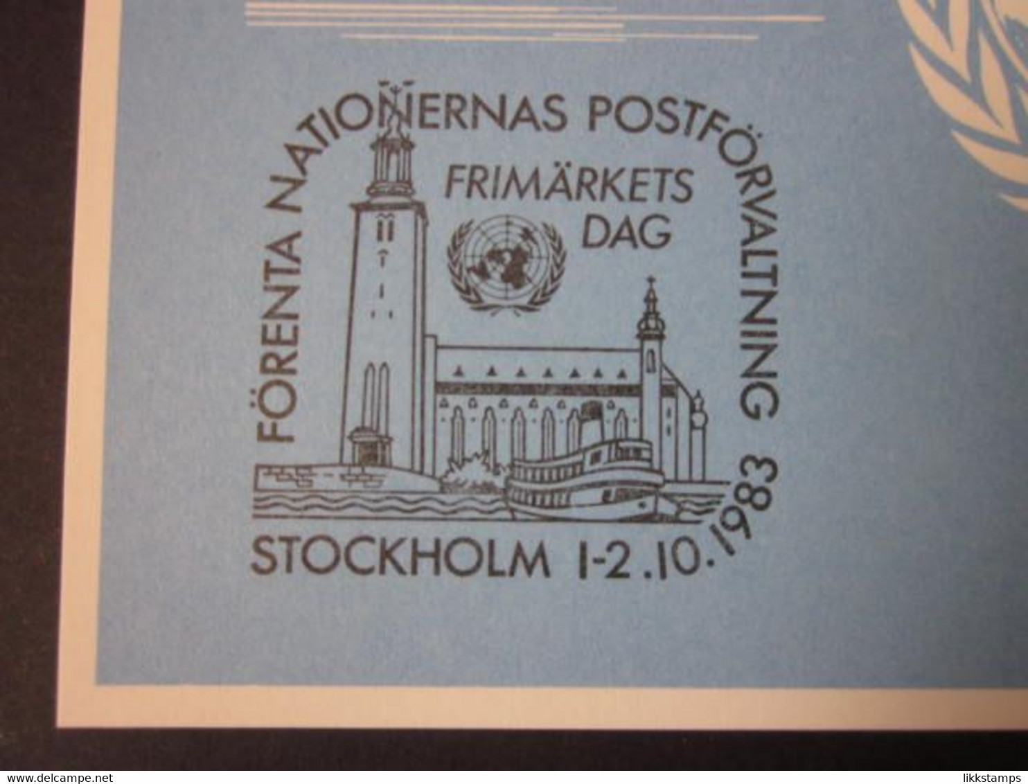 A RARE STOCKHOLM 1983 EXHIBITION SOUVENIR CARD WITH FIRST DAY OF EVENT CANCELLATION. ( 02284 ) - Covers & Documents