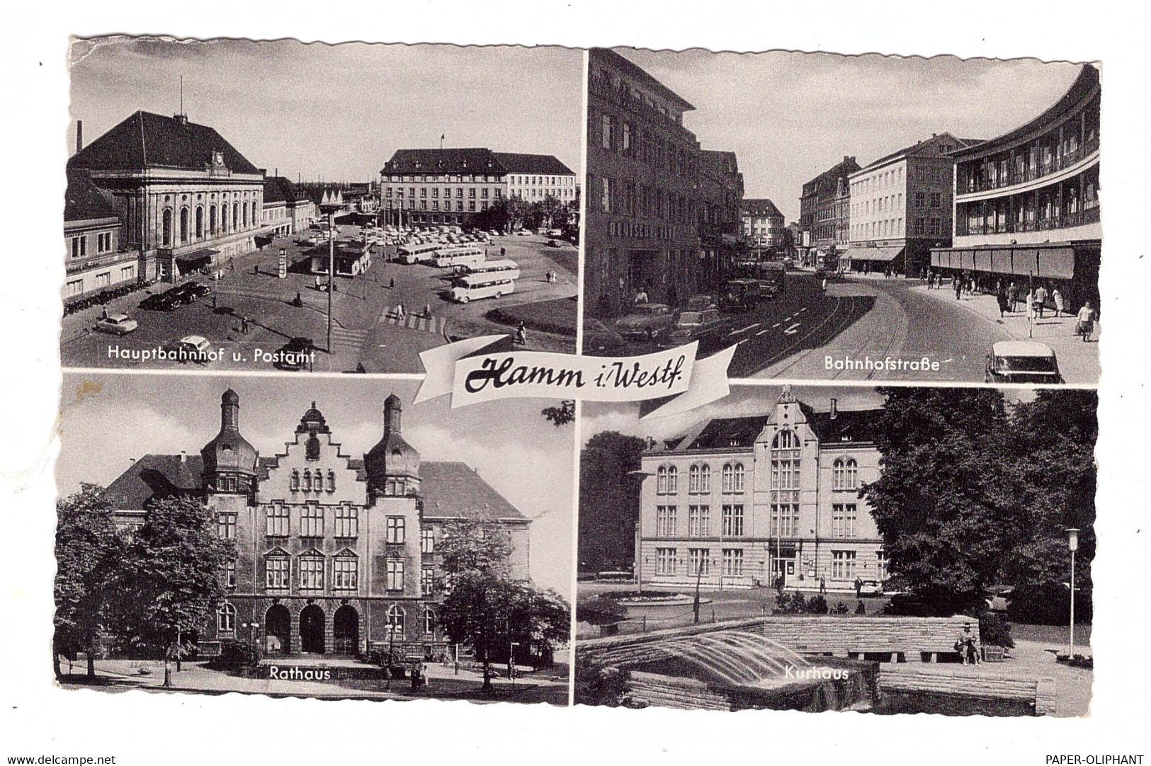 4700 HAMM, Bahnhofstrasse, Hauptbahnhof, Rathaus, Kurhaus, 1969 - Hamm