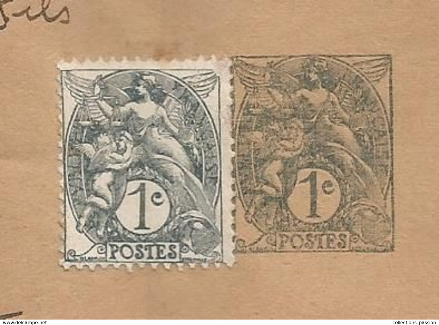 Bandes Pour Journeaux, Entier Postal  , Neuf , 1c Ardoise + 1 TIMBRE NEUF 1c Ardoise, 2 Scans - Streifbänder