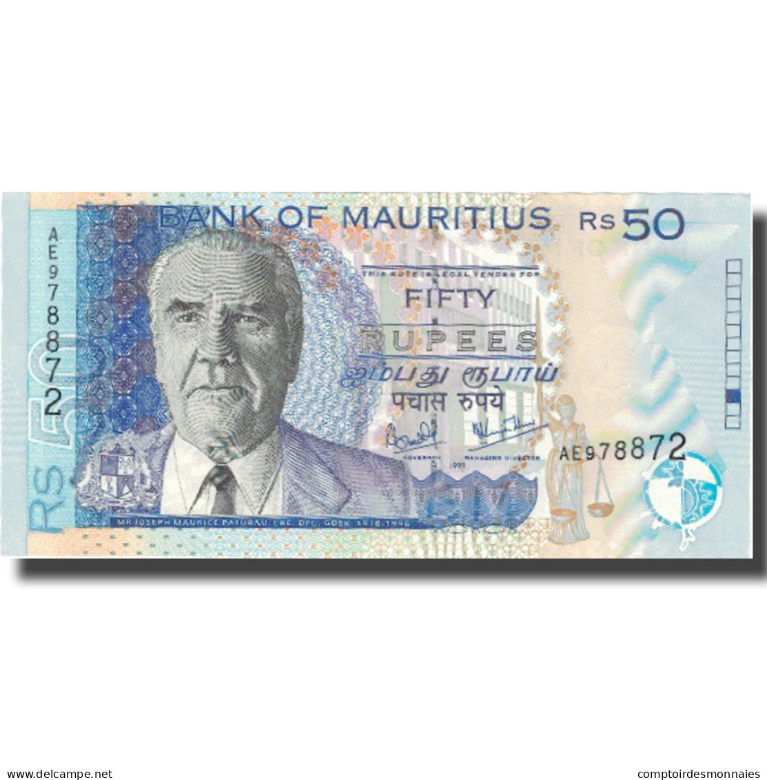 Billet, Mauritius, 50 Rupees, 1999, 1999, KM:50a, NEUF - Maurice
