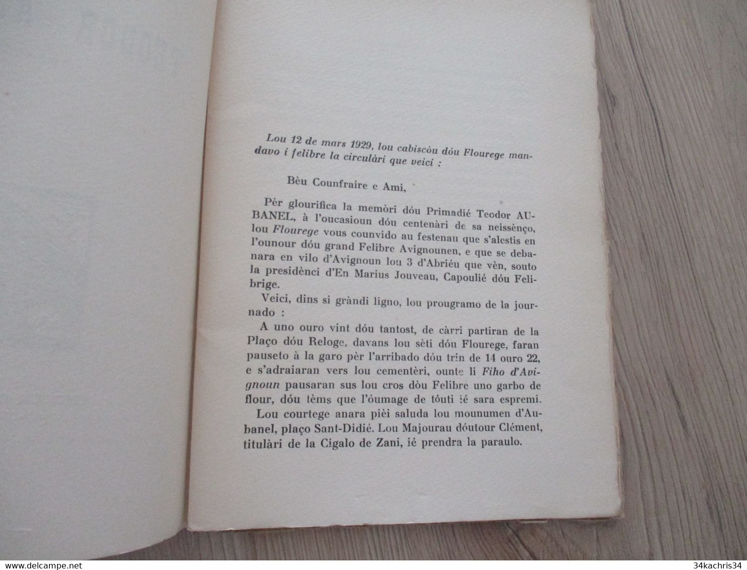 Provençal Félibrige  Mistral Teodor Aubanel 1933 Marius Jouveau Envoi Autographe  De L'auteur Rarissime édition - Autres & Non Classés