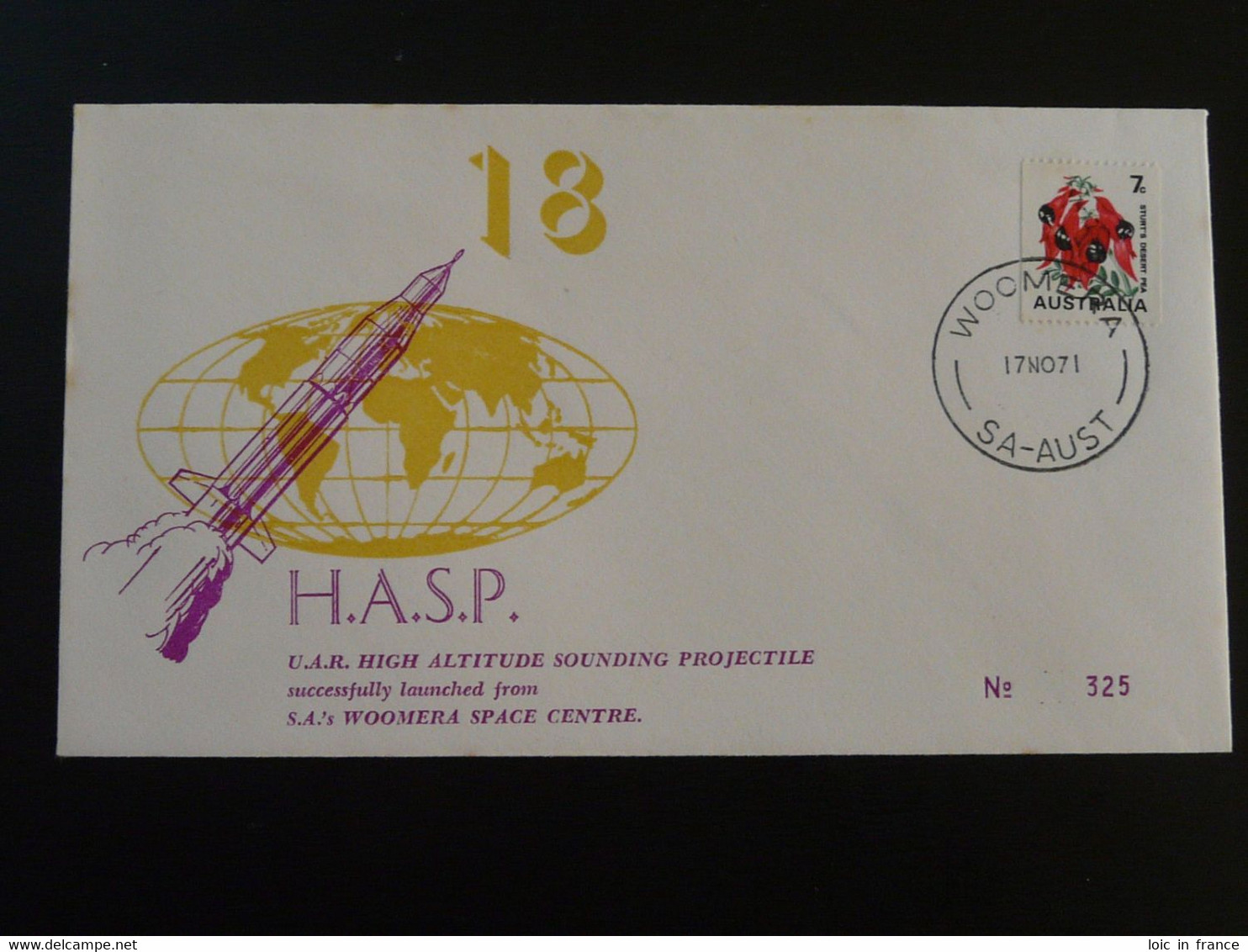 Lettre Espace Space High Altitude Sounding Projectile HASP 18 Cover 1971 Australia 94152 - Oceanía