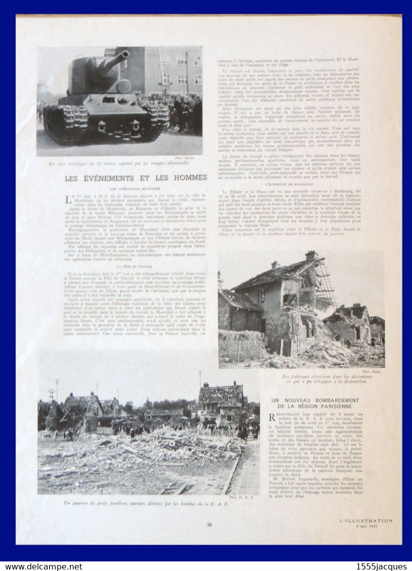 L'ILLUSTRATION N° 5174 / 09-05-1942 PHILIPPINES R.A.F. NOUVELLE-CALÉDONIE NICKEL AVIATEURS NAUFRAGÉS MASSENET CHATENAY