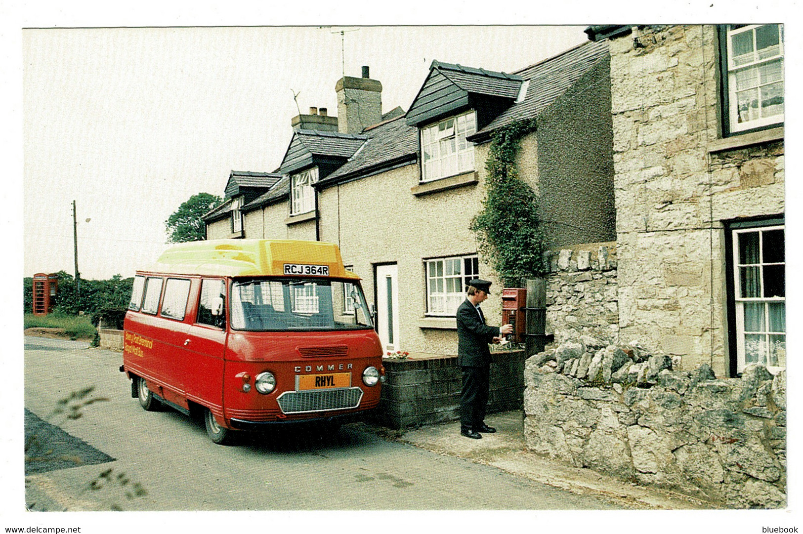 Ref 1497 - Postcard Postbus & Postbox At Groesffordd Maril Post Office - Denbighshire Wales - Denbighshire