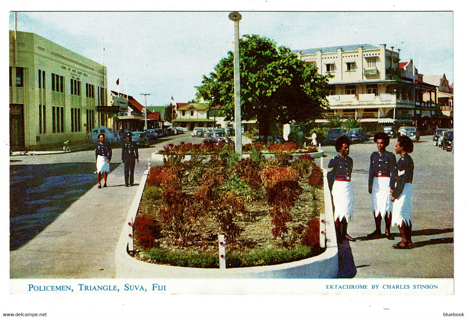 Ref 1498 - Stinson Postcard - Policemen At Suva Triangle Fiji - Pacific Islands - Fiji