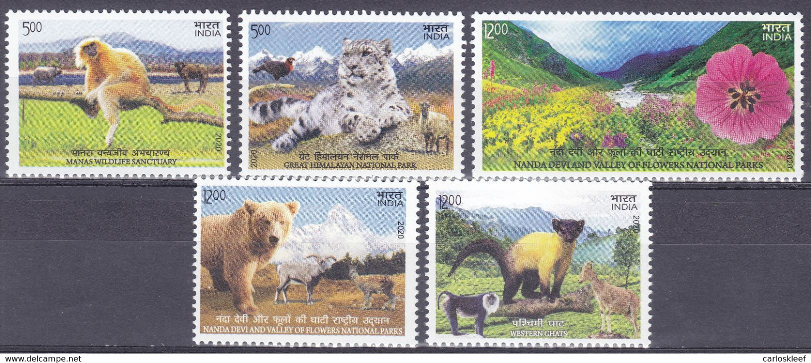India - New Issue 16-03-2020  (Yvert 3339-3343) - Unused Stamps