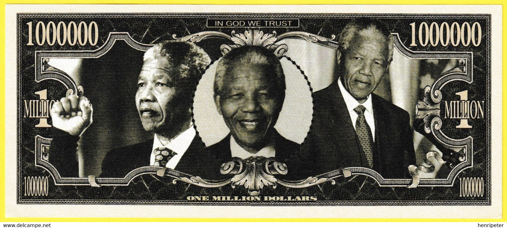 Billet De Banque Neuf - 1000000 Dollars One Million Dollars NRM05101994 Nelson Mandela - The United States Of America - Colecciones Lotes Mixtos