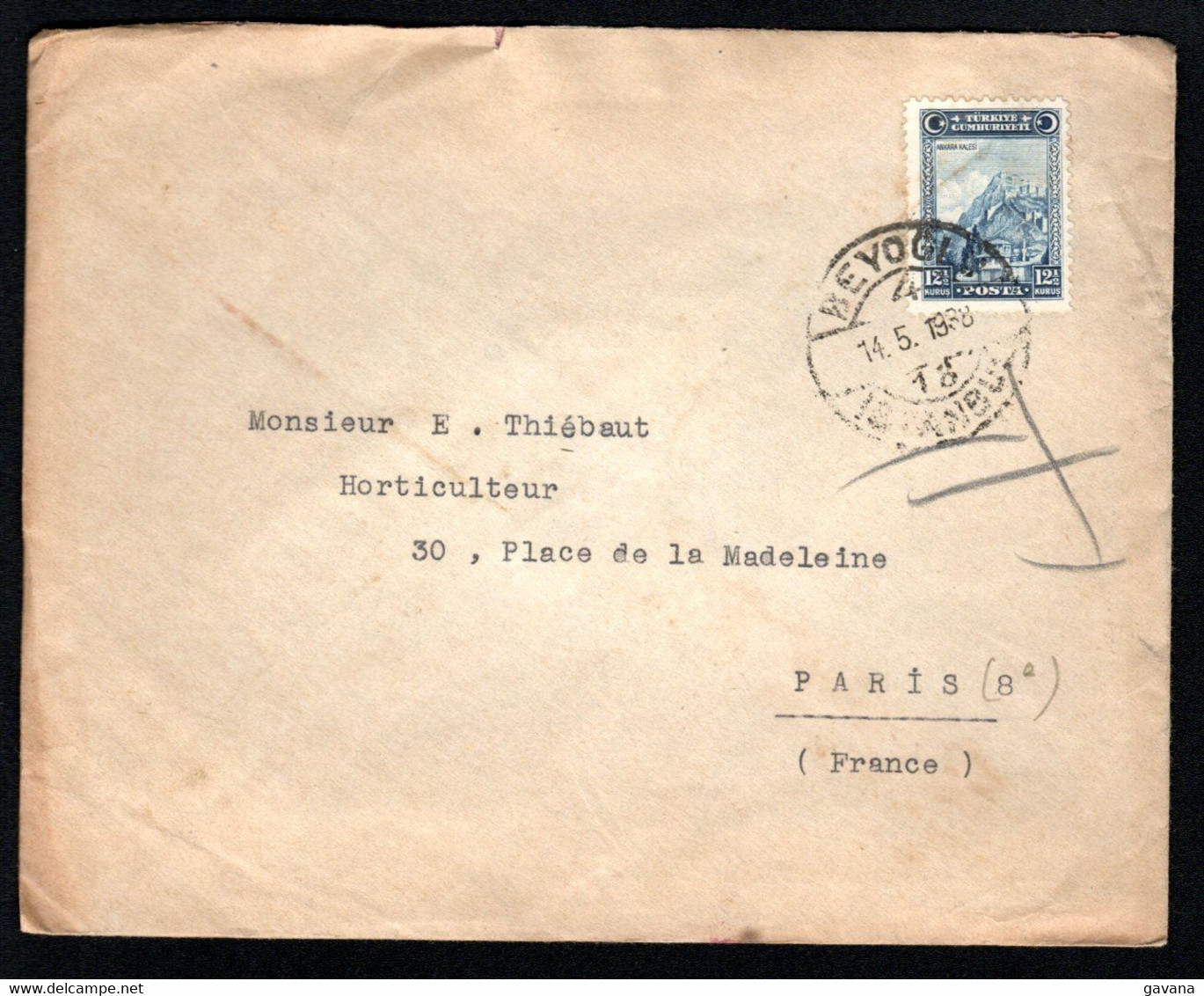 TURQUIE - Lettre De BEYOGLU ISTANBUL Pour Paris 1938 - Briefe U. Dokumente