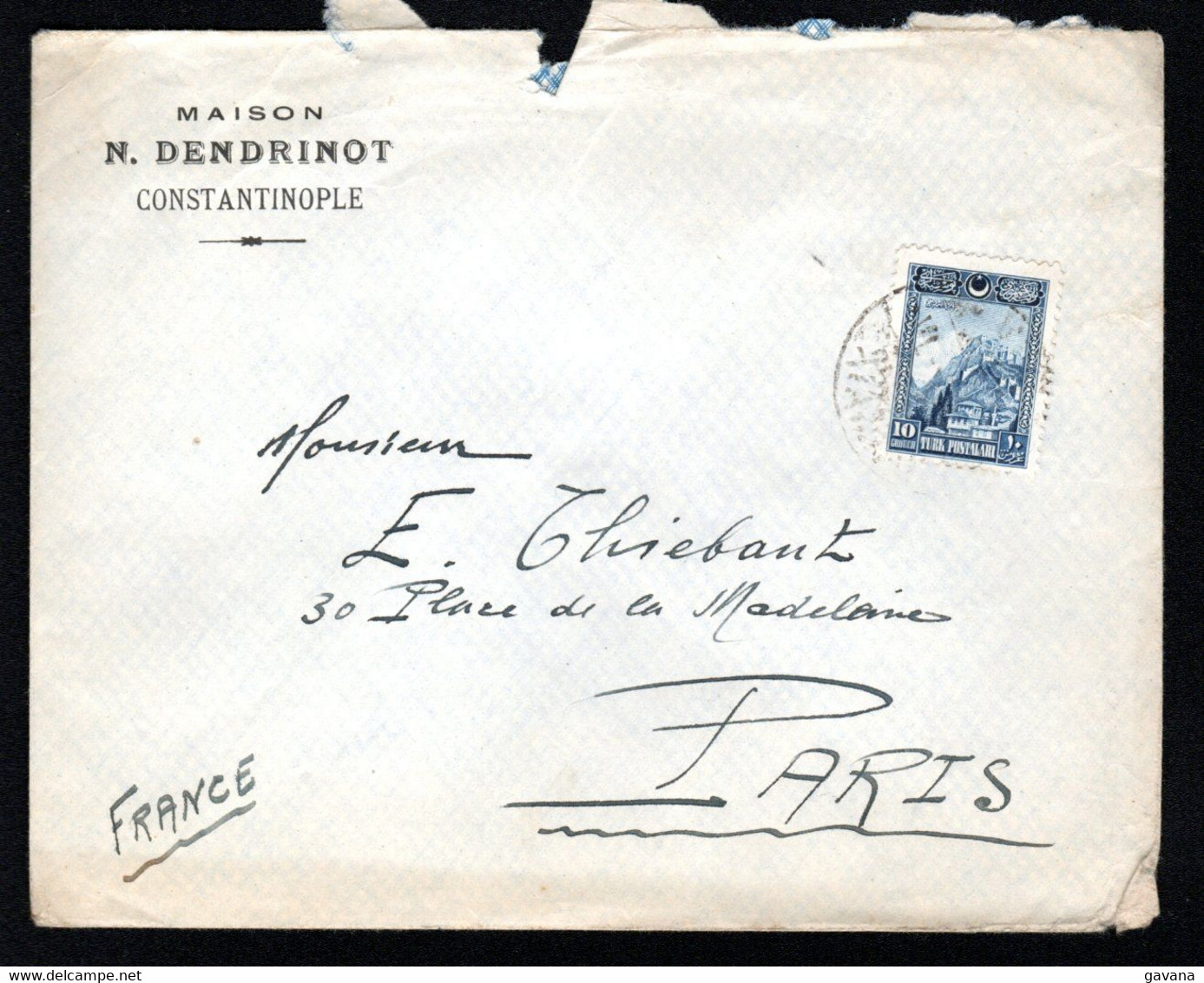 TURQUIE - Lettre De CONSTANTINOPLE Pour Paris 1927 - Covers & Documents