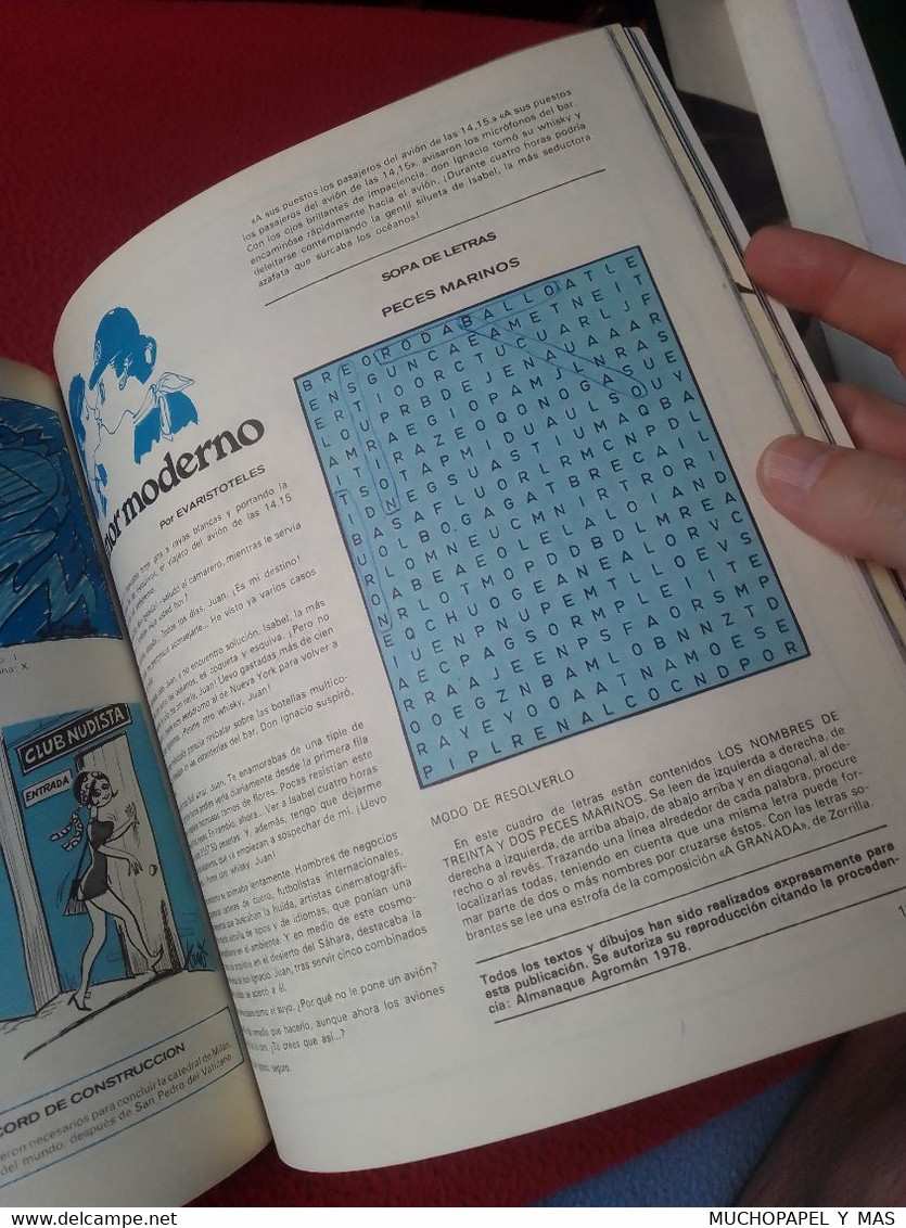 SPAIN ESPAGNE LIBRO ALMANAQUE AGROMAN EMPRESA CONSTRUCTORA 1978 EL HUMOR AL PODER VER FOTOS Y DESCRIPCIÓN, ESPAÑA.......