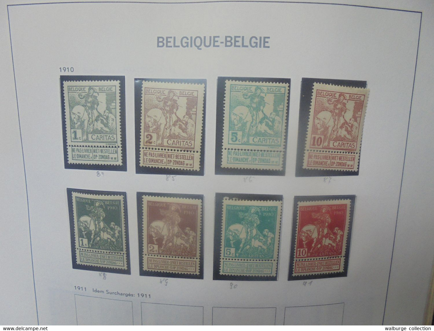 BELGIQUE 1849-1960 BELLE COLLECTION TRES AVANCEE NEUVE**/*/OBLITEREE COTE COB : 5762 EURO (3287) 1 KILO 800