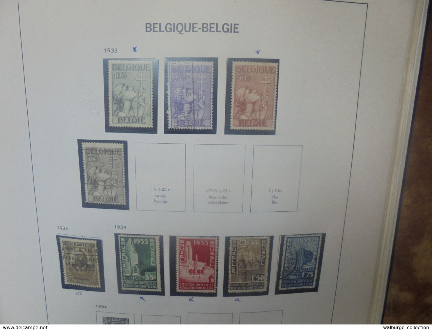 BELGIQUE 1849-1960 BELLE COLLECTION TRES AVANCEE NEUVE**/*/OBLITEREE COTE COB : 5762 EURO (3287) 1 KILO 800