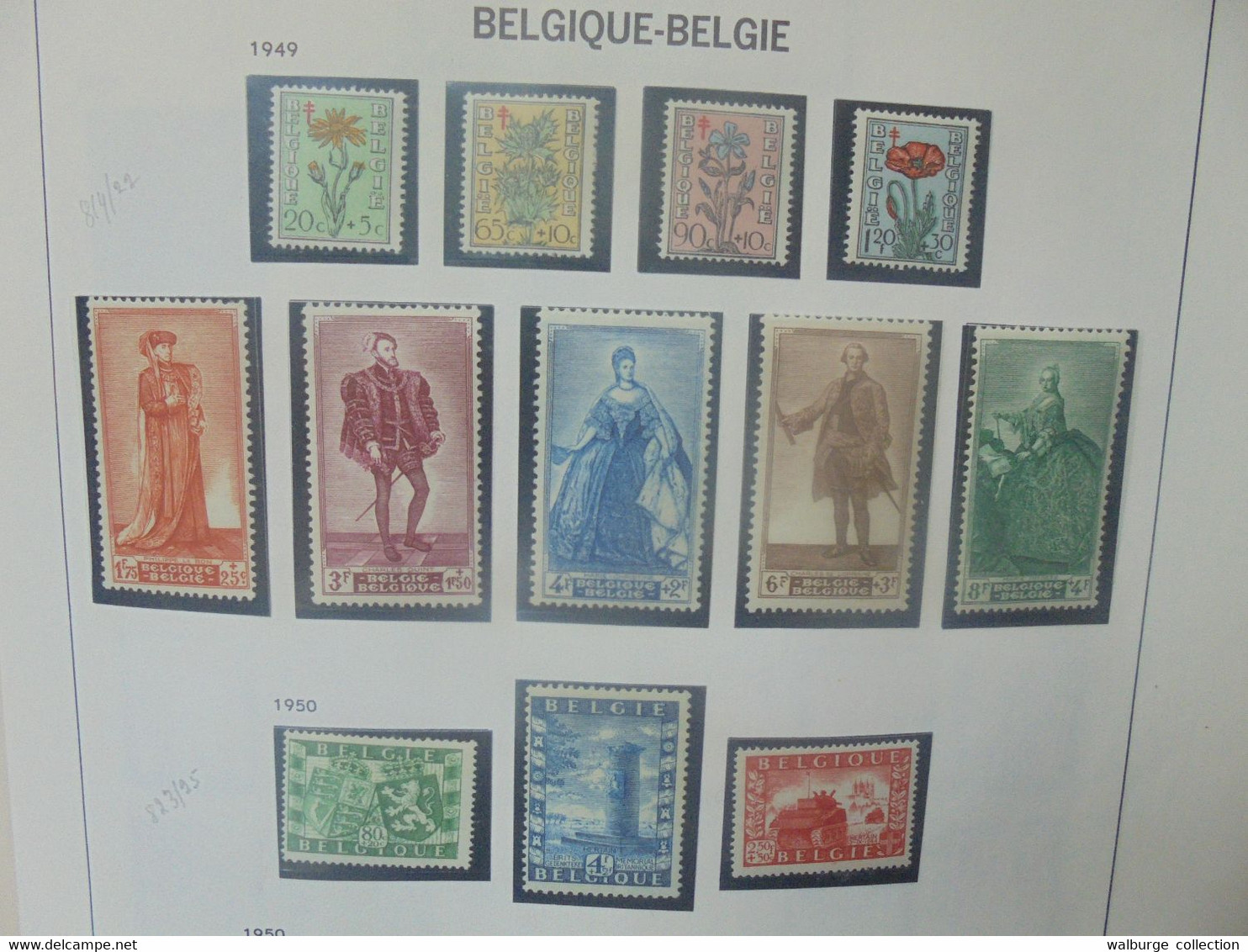 BELGIQUE 1849-1960 BELLE COLLECTION TRES AVANCEE NEUVE**/*/OBLITEREE COTE COB : 5762 EURO (3287) 1 KILO 800