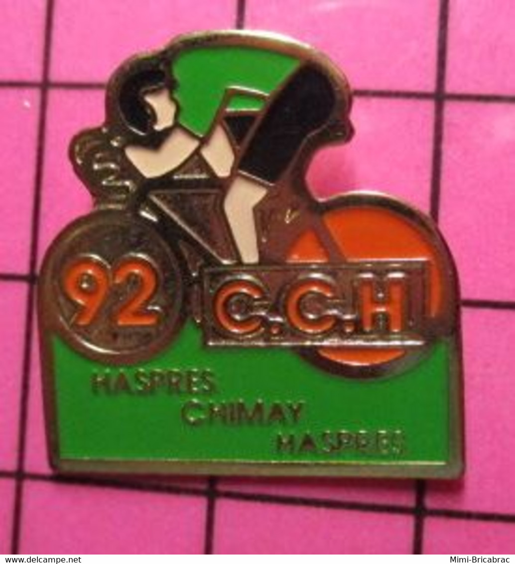 1121 Pin's Pins / Beau Et Rare / THÈME : CYCLISME / CLUB CCH COURSE HASPRES CHIMAY HASPRES 1992 - Cyclisme