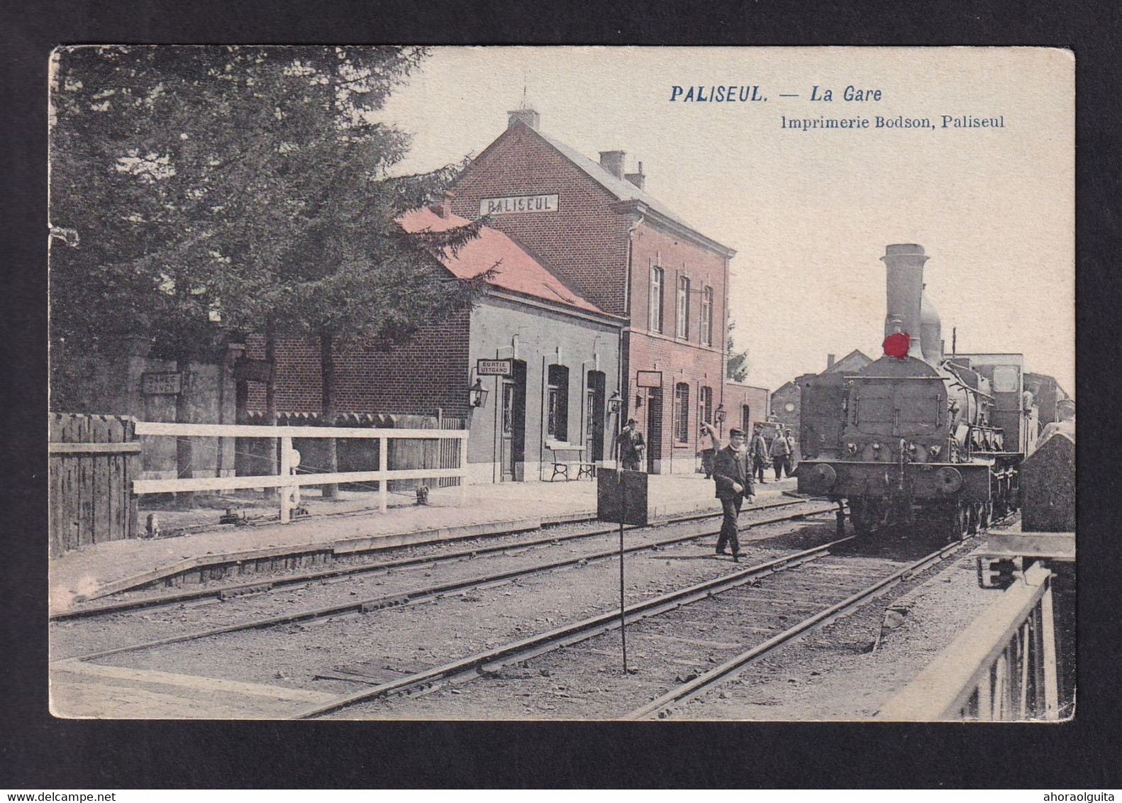 DDAA 416 - Carte-Vue Couleur De PALISEUL - La Gare - Circulée Vers Paris - Imprimerie Bodson , Paliseul - Paliseul