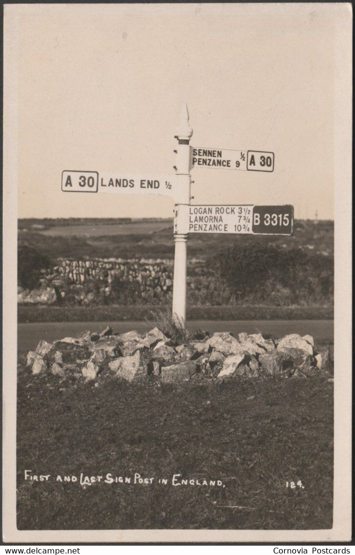 First And Last Sign Post In England, C.1940s - RP Postcard - Land's End