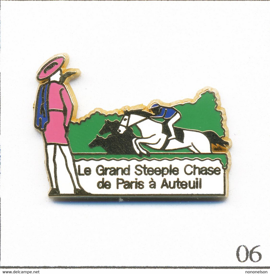 Pin's Jeux - PMU / Grand Steeple-Chase De Paris-Auteuil 1992. Non Estampillé. Zamac. T840-06 - Jeux