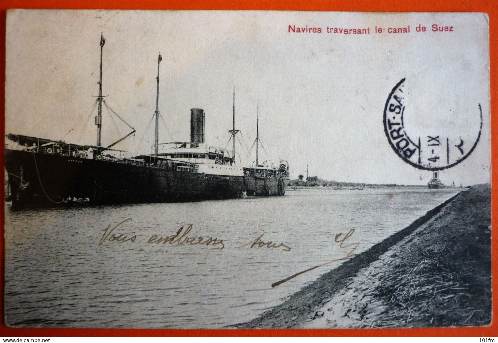 SS. "NIPPON" PASSING SUEZ CANAL, LLOYD AUSTRIACO, ÖSTERREICHISCHER LLOYD, TRIESTE - Steamers