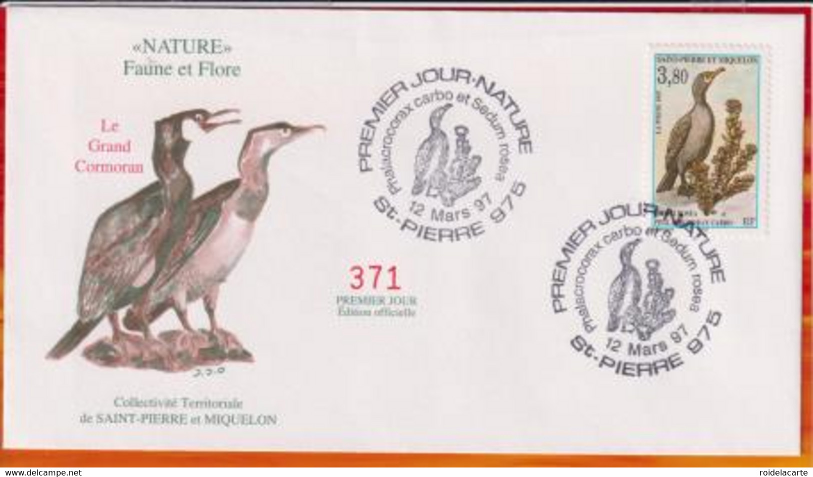 FDC # St.Pierre & Miquelon-1997( N° Yvert 642) Nature-Faune # Oiseaux,Vögel,Birds # Cormoran,Kormoran,cormorant - FDC