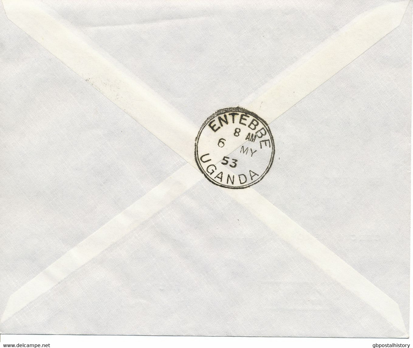 BELGISCH-KONGO 5.5.1953, 4 Fr. Blume Als EF A. Sehr Selt. Kab.-Erstflug Der SABENA   "ELISABETHVILLE – ENTEBBE, Uganda" - Storia Postale