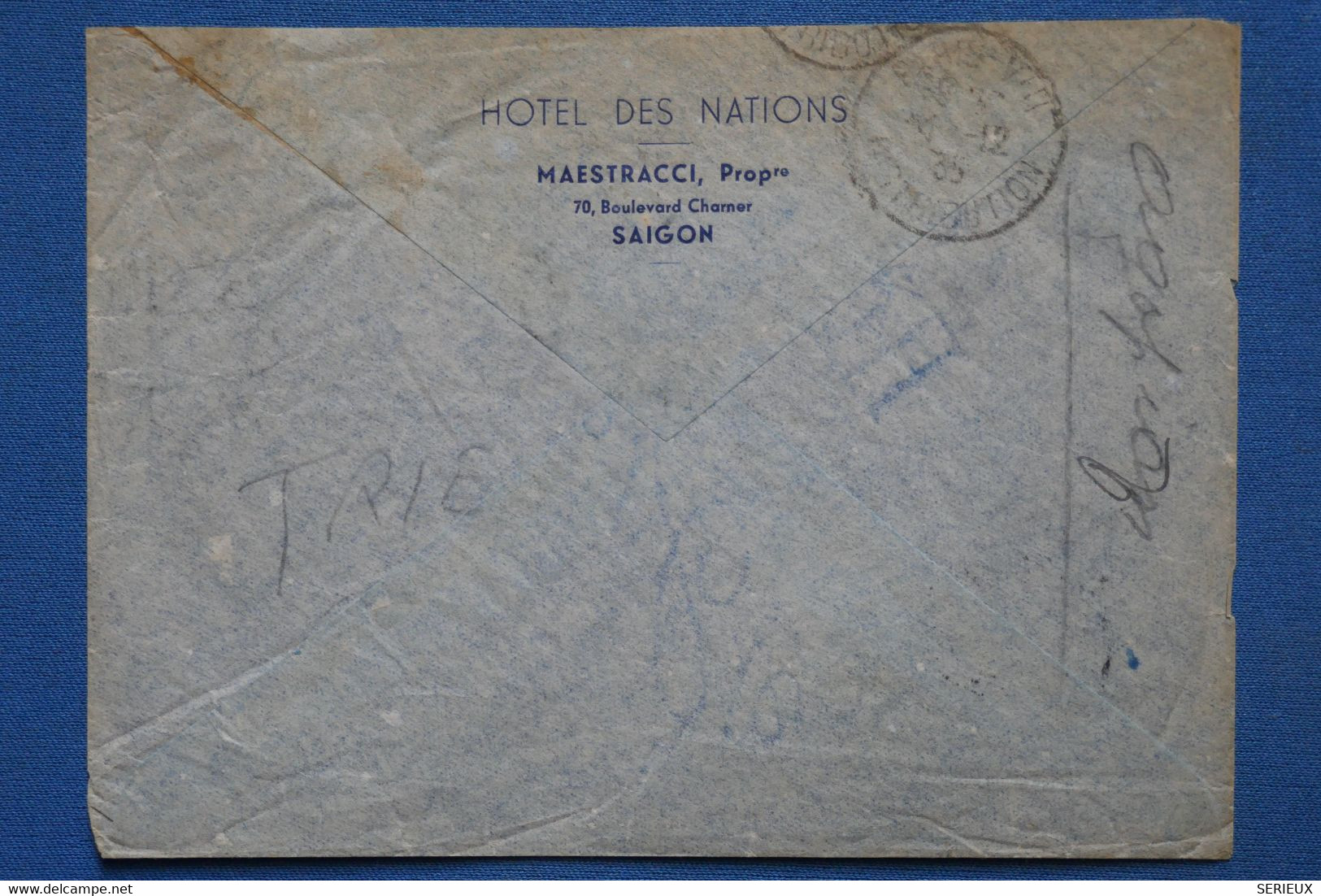 AF12 INDOCHINE  BELLE LETTRE RECOM.   1941  SAIGON  A PARIS  FRANCE + AEROPHILATELIE+ AFFRANCH. INTERESSANT - Storia Postale
