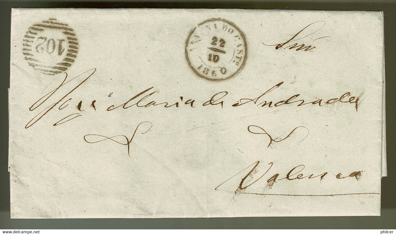 Portugal, 1860, Viana Do Castelo-Valença - Lettres & Documents