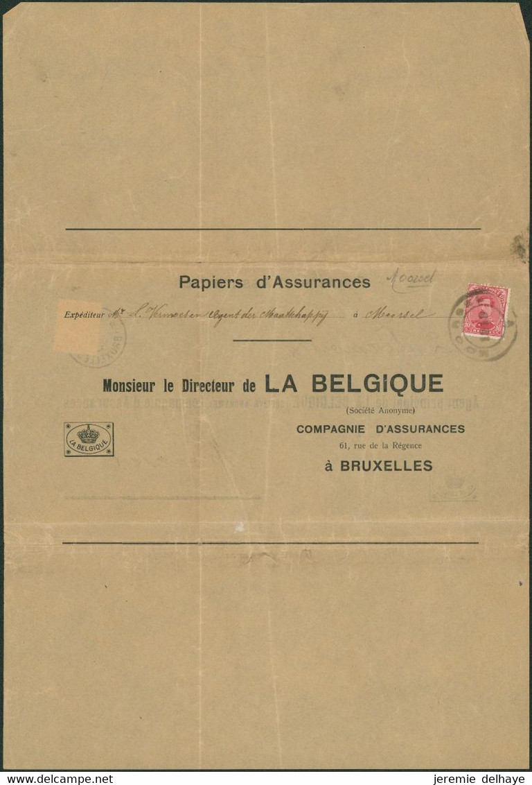 N°138 Sur Imprimé "Papiers D'assurances" De Bruxelles > Moorsel + Réponse Avec Cachet DC Fortune "Moorsel" - Fortune (1919)