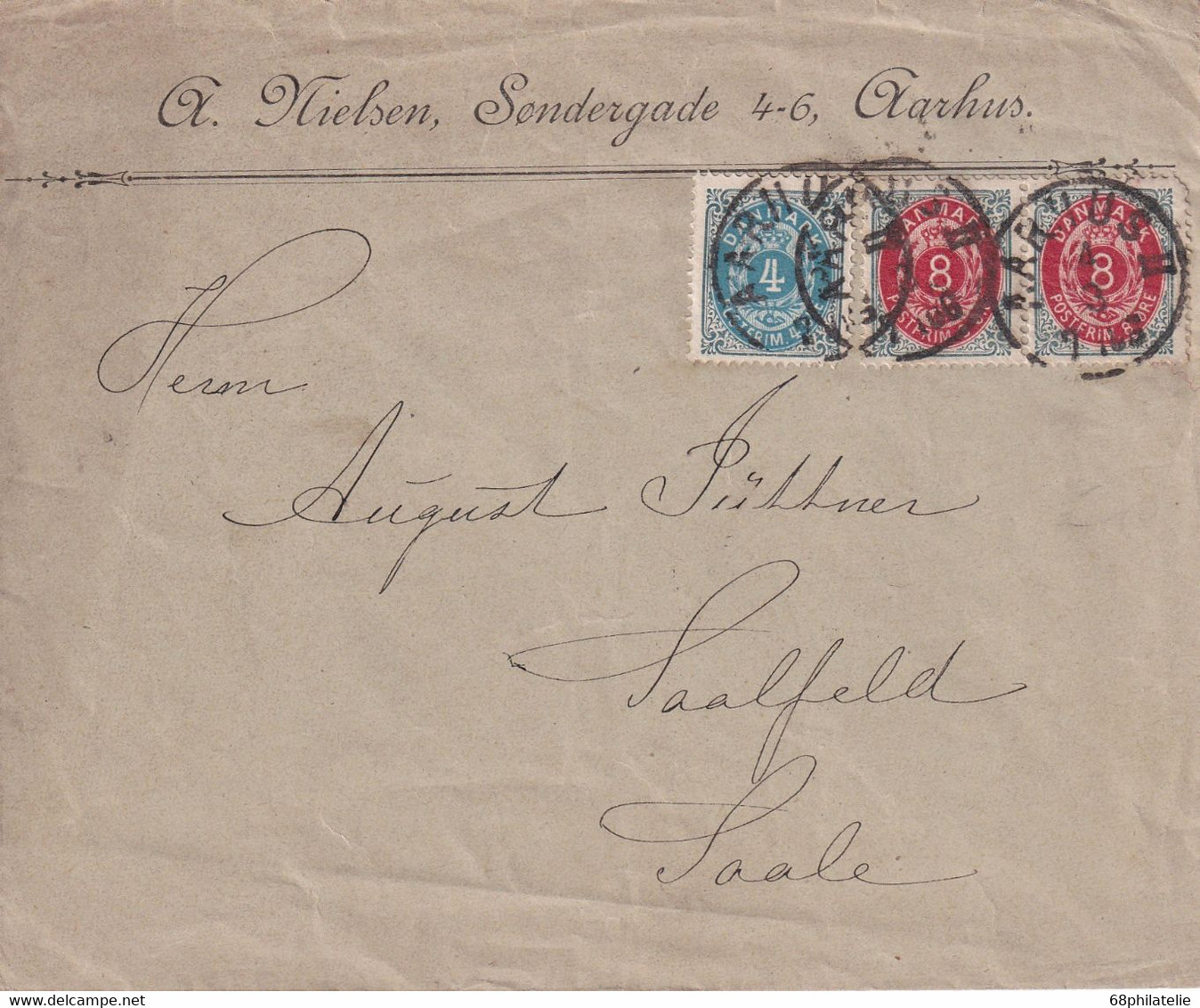 DANEMARK 1893 LETTRE DE AARHUS - Brieven En Documenten