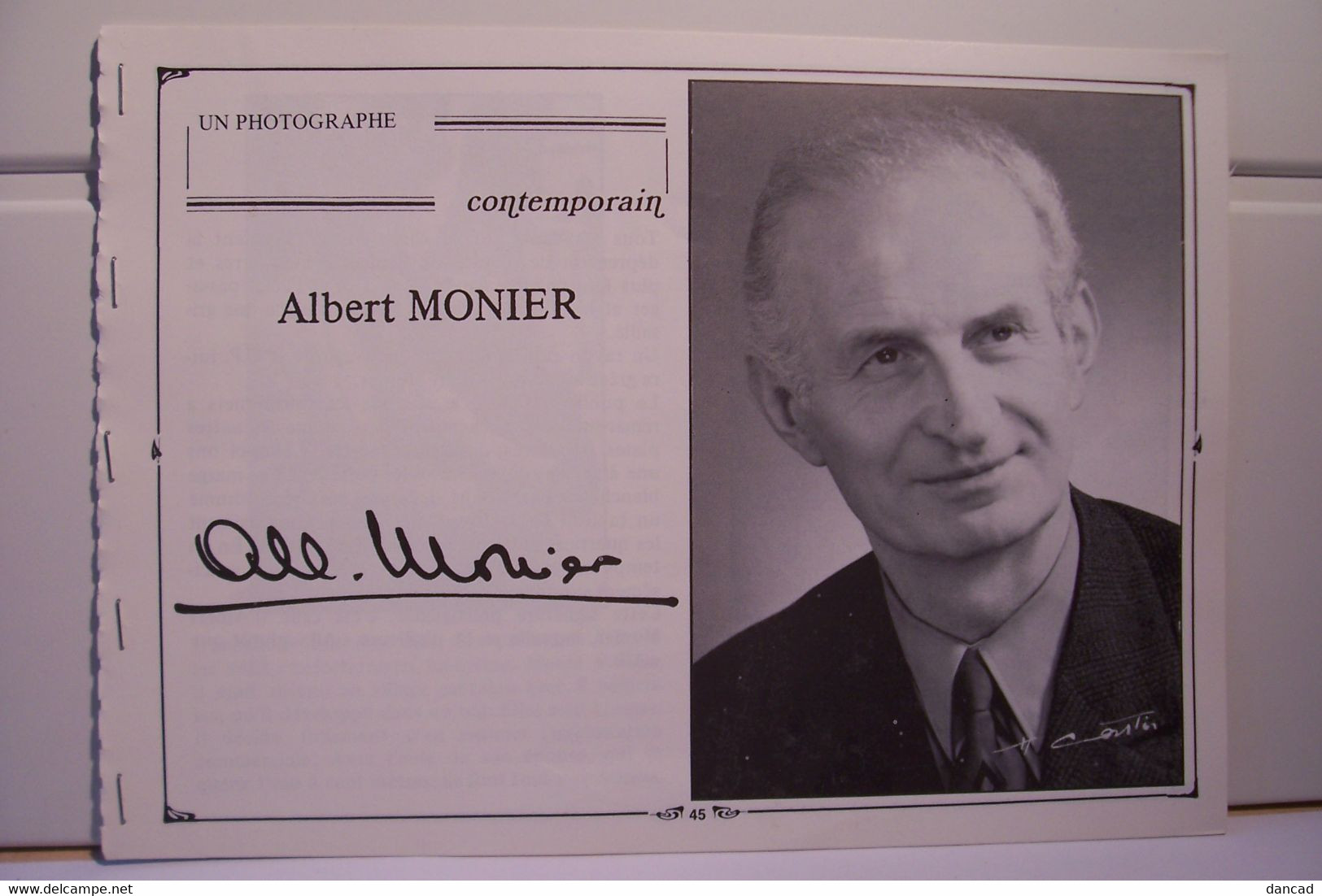 ALBERT MONIER  - RELIURE  DOCUMENTS DE PRESSE - Ohne Zuordnung