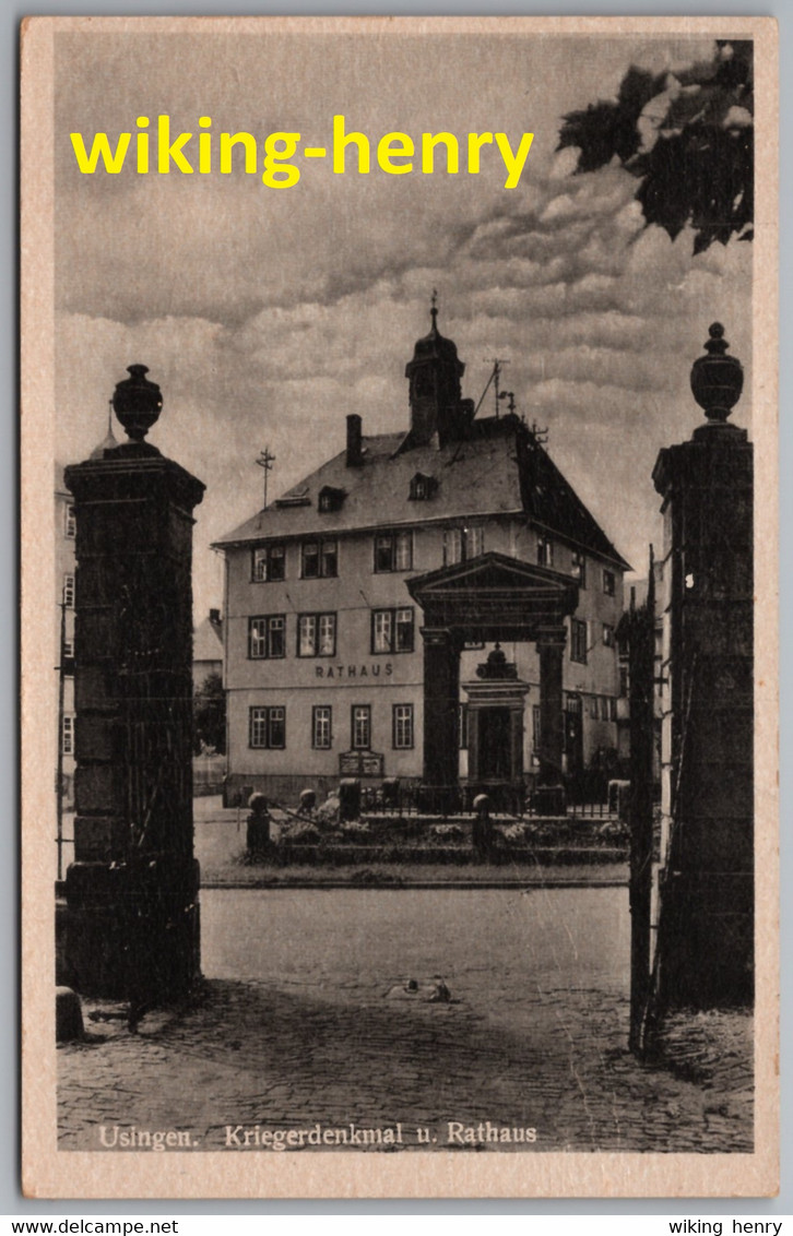 Usingen - S/w Kriegerdenkmal Und Rathaus - Usingen