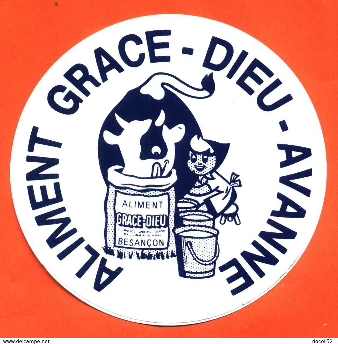 Autocollant Sticker Aliments Grace Dieu Avanne - Vache - Agriculture - Pegatinas