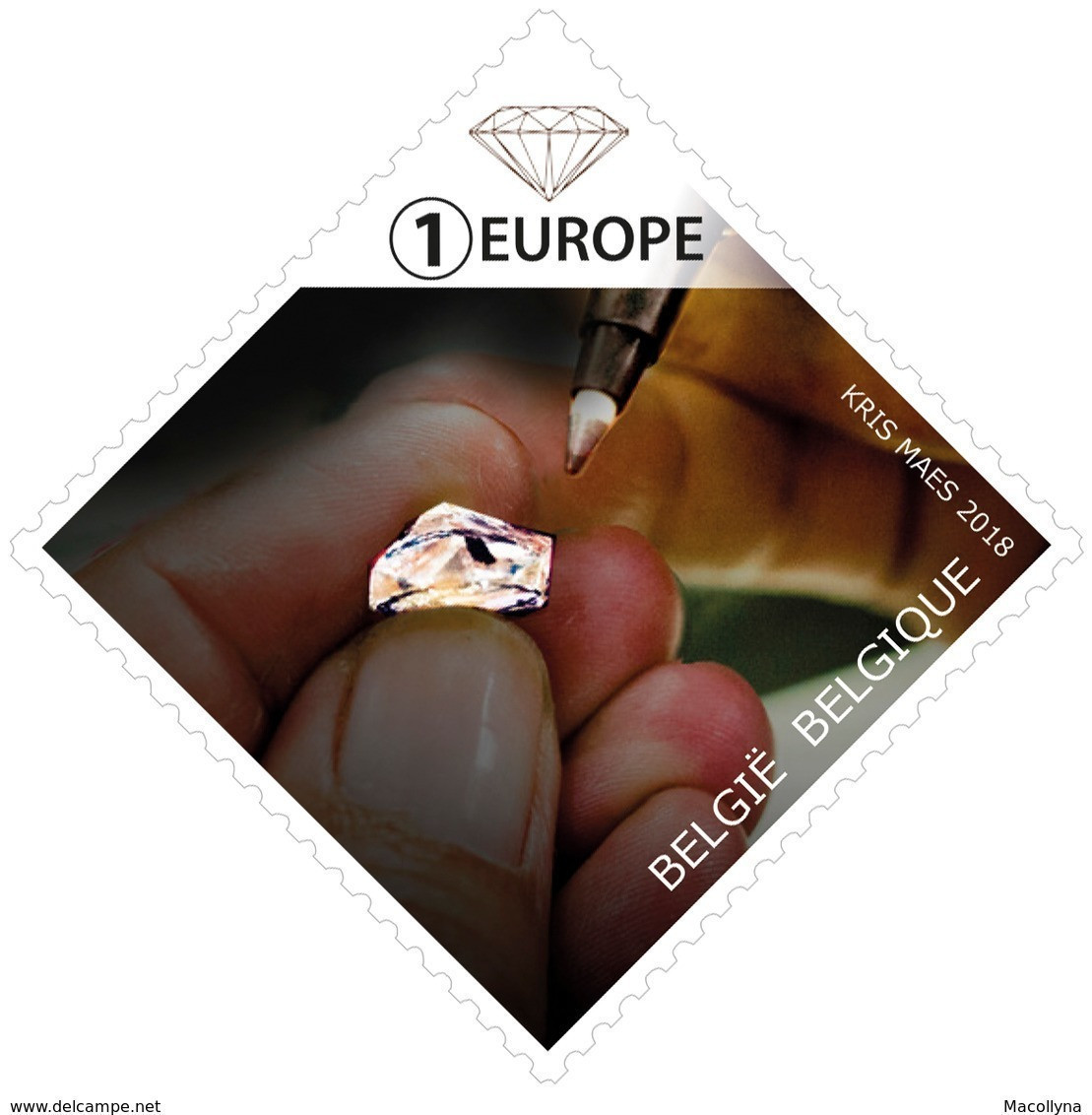 Blok 259** De Diamant In Al Zijn Facetten (dans Tous Ces éclats) 4744/48**  (met Glinsterende Effecten) - België 2018 - Unused Stamps