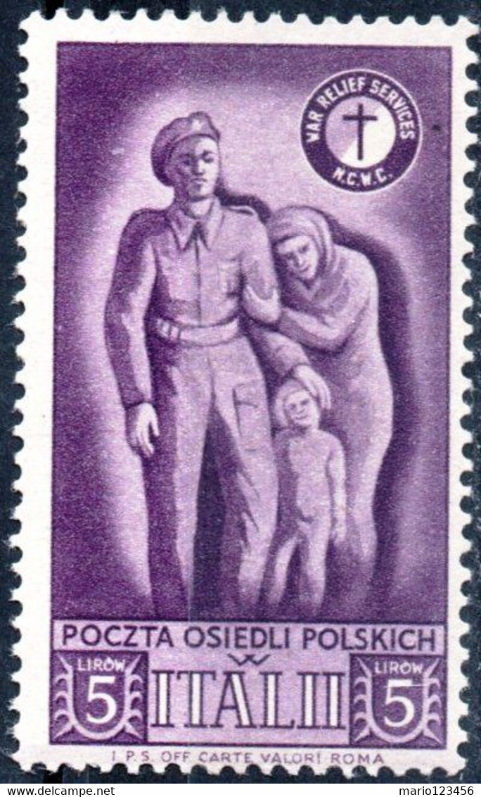 POLONIA, CORPO POLACCO NELLA II G. M. IN ITALIA, 1946, 5 £., FRANCOBOLLO NUOVO (MLH*) Un:IT-OC PO 25 - 1946-47 Période Corpo Polacco