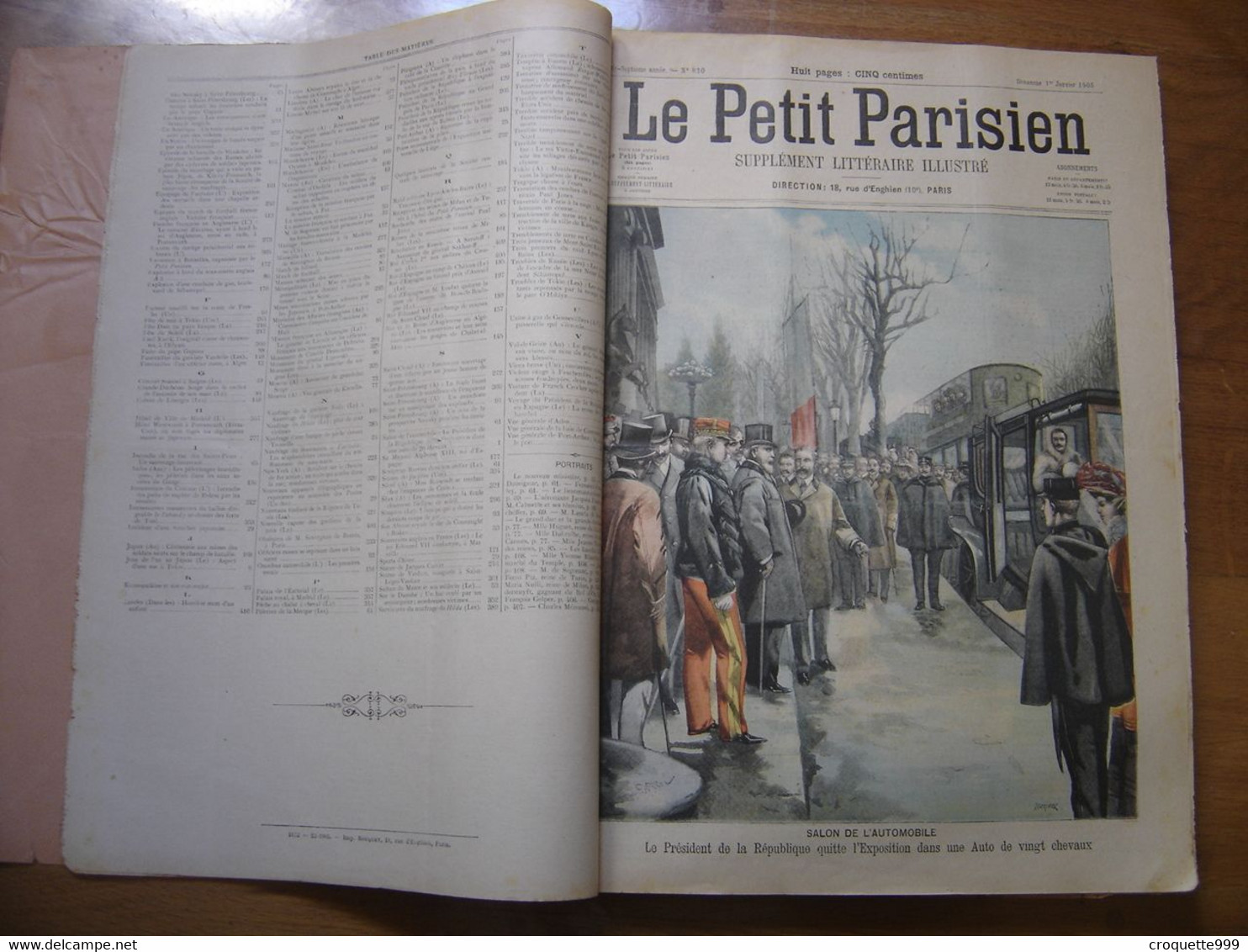 1905 PETIT PARISIEN ILLUSTRE Automobile Russie Chine SOMMAIRE - Le Petit Parisien