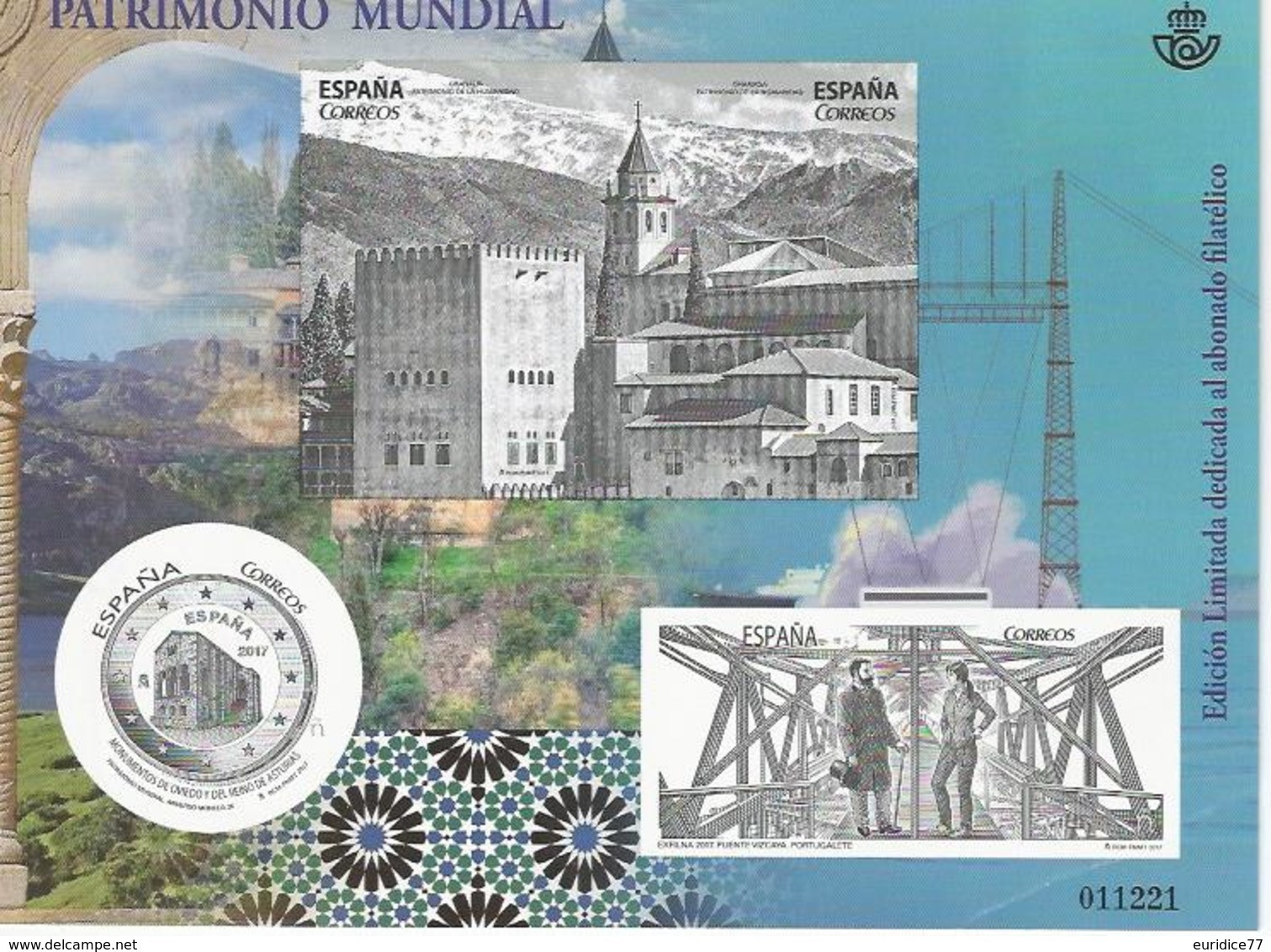 Spain 2017 - Patrimonio Mundial Black Proof - Edicion Limitada - Small Crease Look At The Scanner - Proofs & Reprints